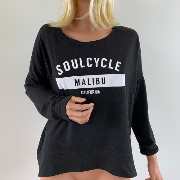 soulcycle Tops - Soul cycle Malibu black & white crew sweatshirt M